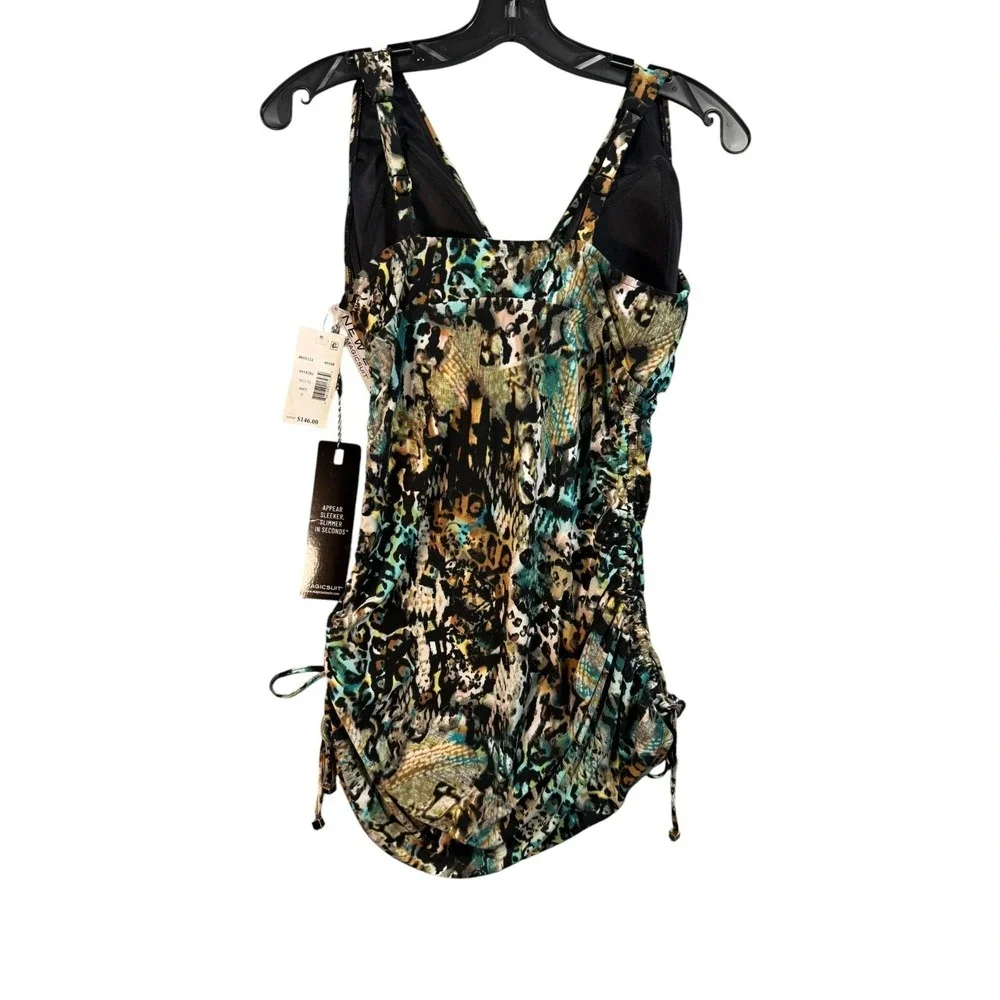 MagicSuit Dani Tankini Swimsuit Size‎ 8 Posh Mosh Ruched Slimming NWT Control